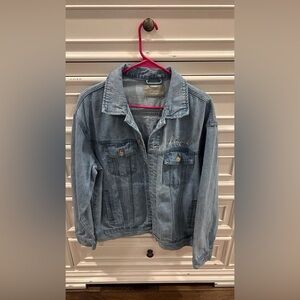 Light Blue Denim Jacket from Elevated Faith. Size Medium fits oversized!